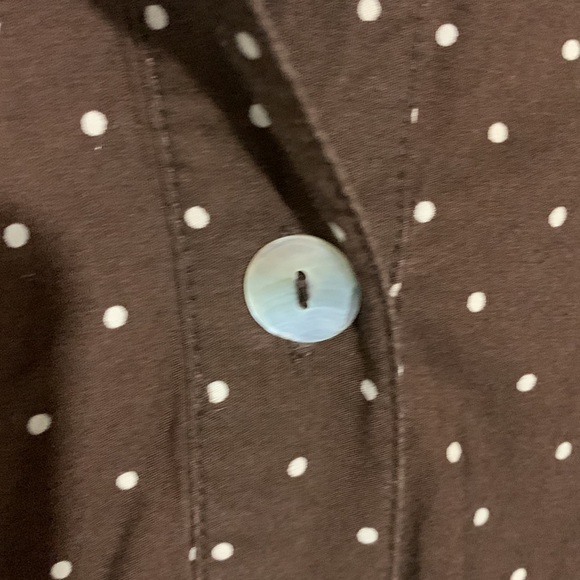 CONNECTED Women's Grandmacore Polka Dot Button Front Cotton Spring Size 14 BIN A - Picture 14 of 16